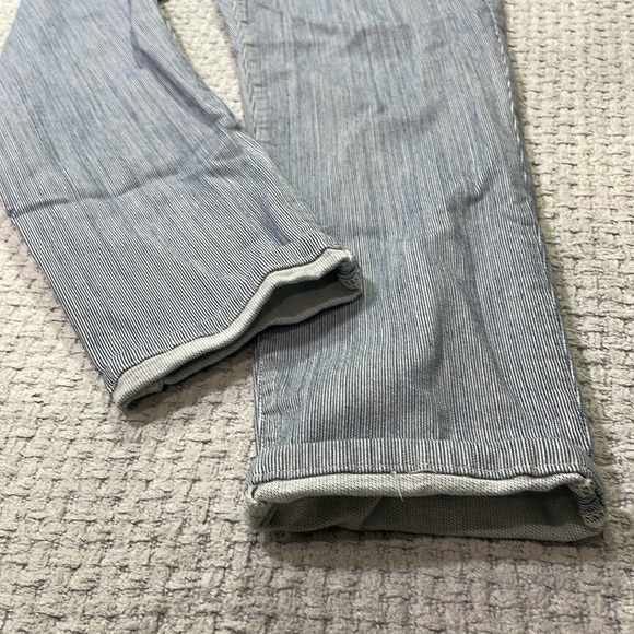 Eileen Fisher Jeans Womens Blue White Engineer Stripe Tapered Fit Denim Pants 14 - Picture 6 of 11
